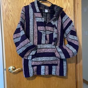 Drug rug boho hoodie pink and purple
